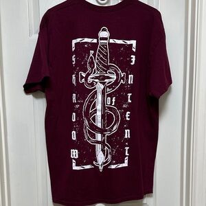 Gildan Shadow of Intent Burgundy Graphic Tee
